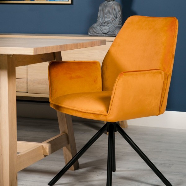 Sturtons - Uno Chair Burnt Orange Velvet